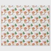Cute Corgi Puppy Christmas Tree Holidays Cadeaupapier (Vlak)