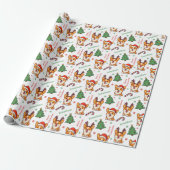 Cute Corgi Puppy Christmas Tree Holidays Cadeaupapier (Uitgerold)