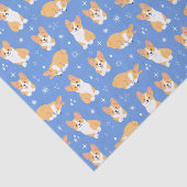 Cute Corgi Puppy Dog Blue Tissuepapier (Detail)