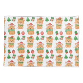 Cute Corgi Puppy Dog Elf kerstmis Kussensloop (Achterkant)