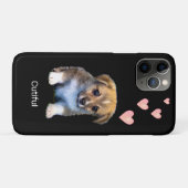 Cute Corgi Puppy Dog & Hearts on Black Case-Mate iPhone Case (Achterkant (horizontaal))
