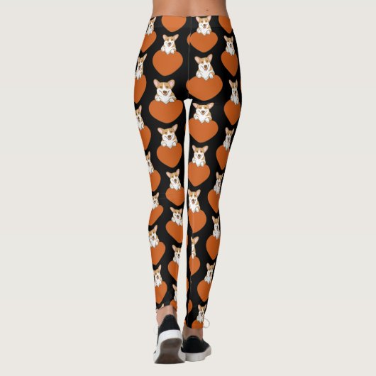 Cute Corgi Puppy Dog Leggings (Achterkant)