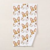 Cute Corgi Puppy Dog Patroon Bad Handdoek (Handdoek)