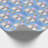 Cute Corgi Puppy Dogs Birthday Cadeaupapier (Hoek)