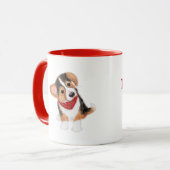 Cute corgi puppy gepersonaliseerd mok (Voorkant links)