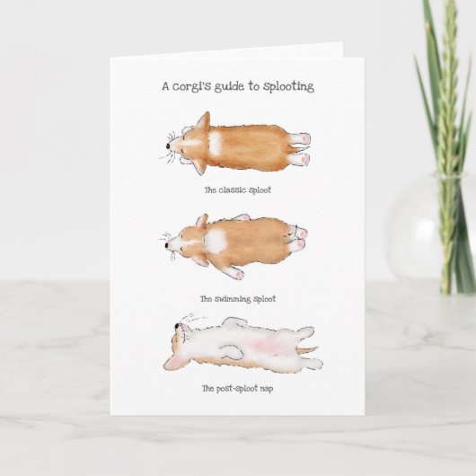 Cute corgi puppy guide to sploogcard kaart (Voorkant)