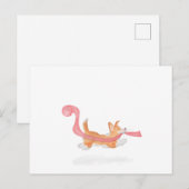 Cute corgi puppy stealing toilet roll postcard briefkaart (Voorkant / Achterkant)