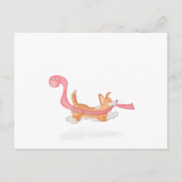 Cute corgi puppy stealing toilet roll postcard briefkaart