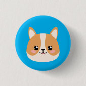 Cute Corgi Ronde Button 3,2 Cm (Voorkant)