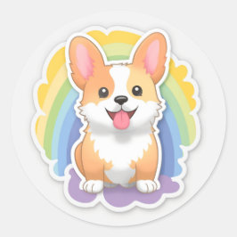 Cute Corgi Ronde Sticker