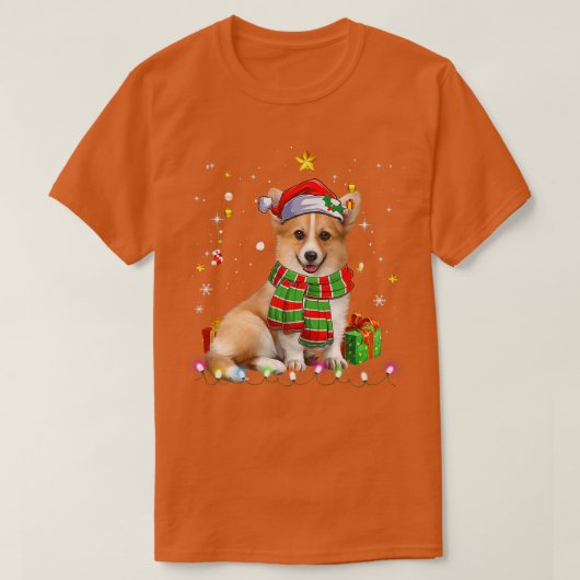 Cute Corgi Santa Kerstboom Lams Pajama T-shirt (Design voorkant)