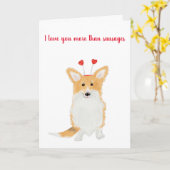 Cute corgi "sausages" Valentijnse kaart (Gele Bloem)