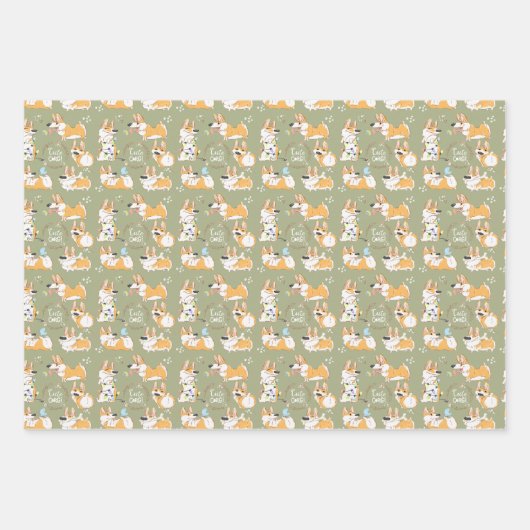 Cute Corgi Seamless Wrapping Paper Sheets (Voorkant 2)