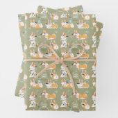 Cute Corgi Seamless Wrapping Paper Sheets (In situ)