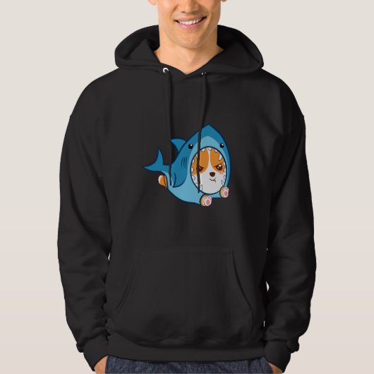 Cute Corgi Shark Hoodie (Voorkant)