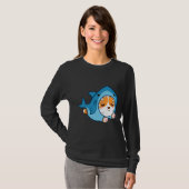 Cute Corgi Shark T-shirt (Voorkant volledig)