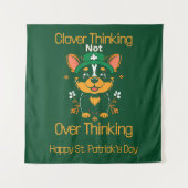 Cute Corgi St. Patrick's Day Wandtapijt Wandkleed (Voorkant)