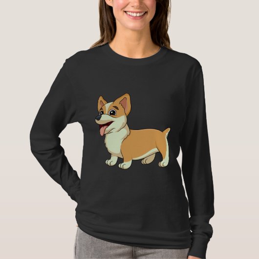 Cute Corgi T-shirt (Voorkant)