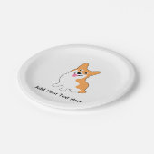 Cute Corgi-tekening - Voeg je eigen tekst toe Papieren Bordje (Gekanteld)