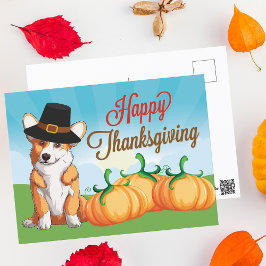 Cute Corgi Thanksgiving Briefkaart