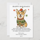 Cute Corgi Ugly Reindeer Sweater Christmas Feestdagenkaart (Voorkant)
