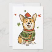 Cute Corgi Ugly Reindeer Sweater Christmas Feestdagenkaart (Achterkant)