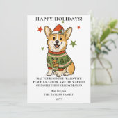 Cute Corgi Ugly Reindeer Trui Kerstmis Feestdagenkaart (Staand voorkant)