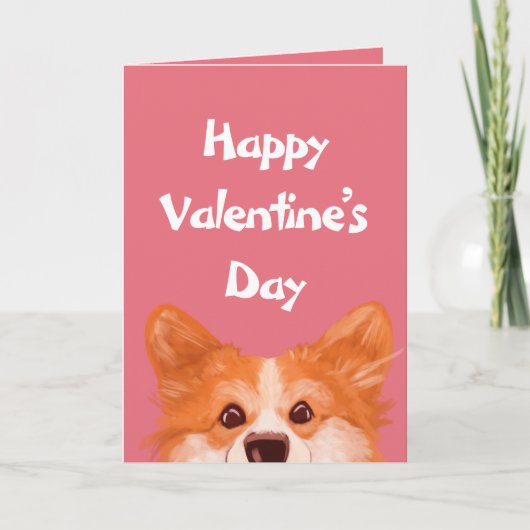 Cute Corgi Valentijn's Day Personalized Kaart (Voorkant)
