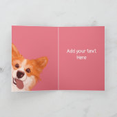 Cute Corgi Valentijn's Day Personalized Kaart (Binnen)