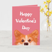 Cute Corgi Valentijn's Day Personalized Kaart (Gele Bloem)
