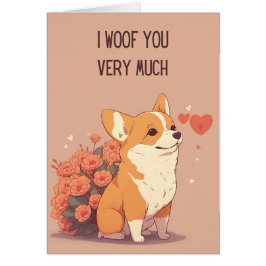 Cute Corgi Valentijnsdag Kaart | Ik wil u