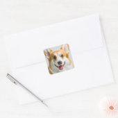 Cute Corgi Vierkante Sticker (Envelop)