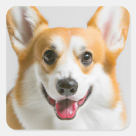 Cute Corgi Vierkante Sticker