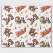 Cute Corgi Waterverf Gift Wrap Cadeaupapier (Vlak)