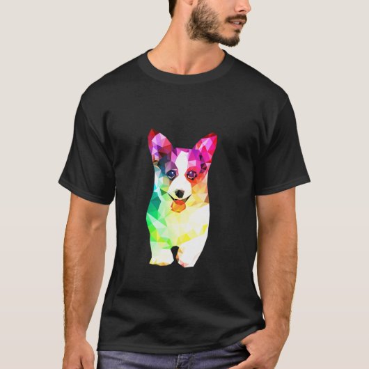 Cute Corgi Waterverf Painting Art T-shirt (Voorkant)