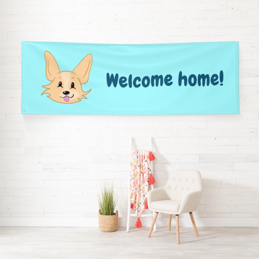 Cute Corgi Welcome Home Banner (Insitu)