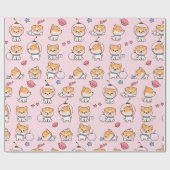 Cute Corgi Wrapping Paper Cadeaupapier (Vlak)