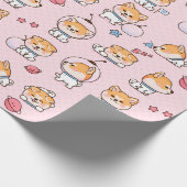 Cute Corgi Wrapping Paper Cadeaupapier (Hoek)