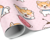 Cute Corgi Wrapping Paper Cadeaupapier (Rol Hoek)