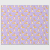 Cute Corgi Wrapping Paper Cadeaupapier (Vlak)