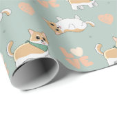 Cute Corgi Wrapping Paper Cadeaupapier (Rol Hoek)