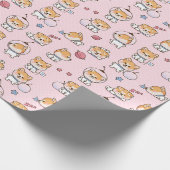 Cute Corgi Wrapping Paper Cadeaupapier (Hoek)