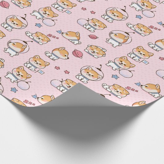 Cute Corgi Wrapping Paper Cadeaupapier (Hoek)