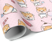 Cute Corgi Wrapping Paper Cadeaupapier (Rol Hoek)