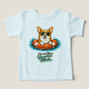 Cute Corgi Zomer Vakantie Modus T-Shirt