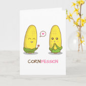 Cute Corn Love Confession For Someone Sweet Kaart (Gele Bloem)