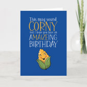 Cute Corny Corn Maize Pun Funny Birthday Kaart (Voorkant)