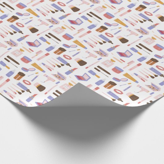 Cute Cosmetic Makeup Pattern Cadeaupapier (Hoek)