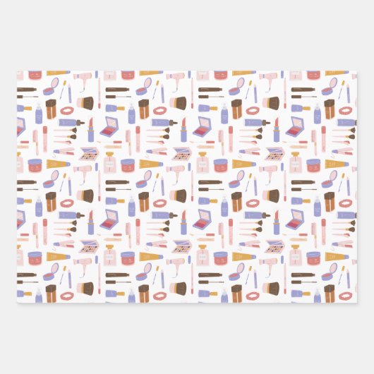Cute Cosmetic Makeup Pattern Inpakpapier Vel (Voorkant)