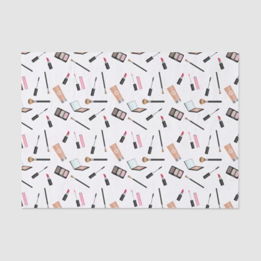 Cute Cosmetics Items Scattered Pattern Tissuepapier (Voorkant)